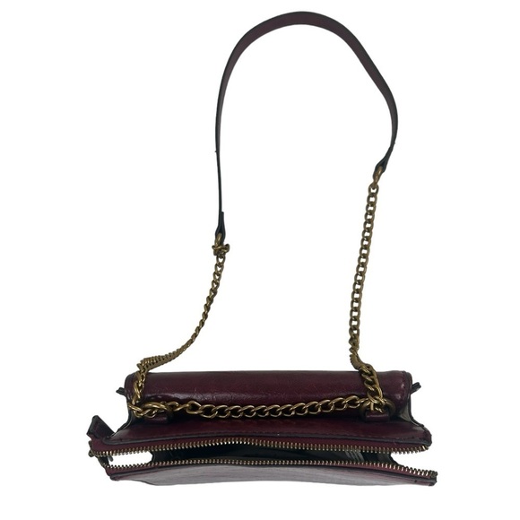 Nine West Susen Burgundy Sleek Minimalist Convertible Chain Crossbody Bag Purse - Picture 11 of 11